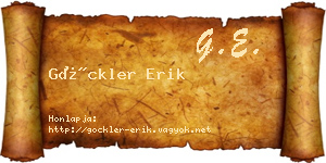 Göckler Erik névjegykártya